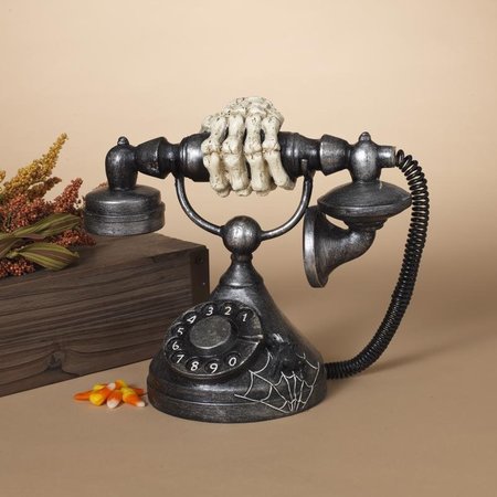 L & L Gerson Halloween Antique Telephone with Skeleton Hand Resin 1 pc 2487760